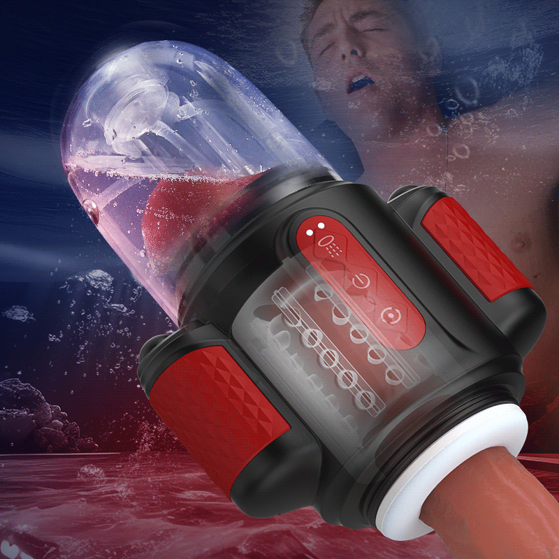 Storm Vortex - 5-Frequency Water Spray + 10-Frequency Vibration + 5-Frequency Rotation, Dual Glans Stimulation, Dual-Use