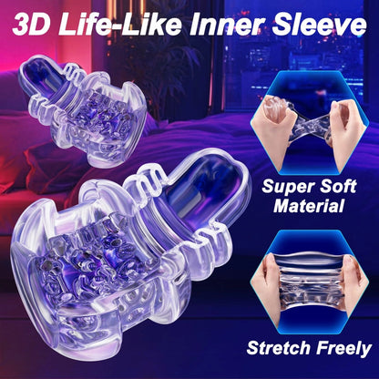 Cross - Electric Masturbator with 10 Licking and Thrusting Functions for Glans Training