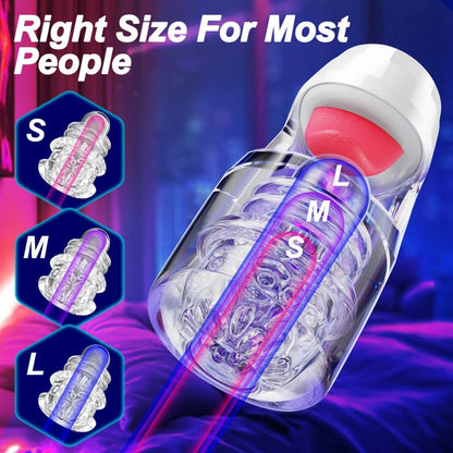 Cross - Electric Masturbator with 10 Licking and Thrusting Functions for Glans Training