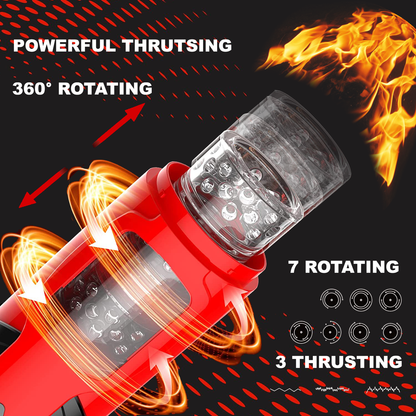 Hurricane - 7 Thrusting & Rotating Modes Automatic Electric Pocket Pussy Masturbation Cup