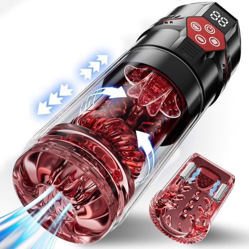 Male Masturbator Penis Pump – 12-Level Vacuum, 7-Mode Thrusting, Rotating, Vibrating & Sucking with LCD Display