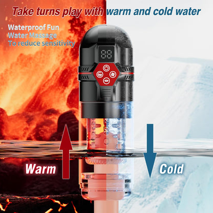 Male Masturbator Penis Pump – 12-Level Vacuum, 7-Mode Thrusting, Rotating, Vibrating & Sucking with LCD Display