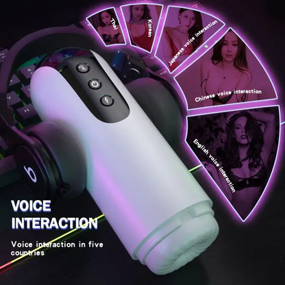 Benjamin - Automatic Sucking Heated 10 Rotating Vibrations & Heating Base Male Masturbator Cup