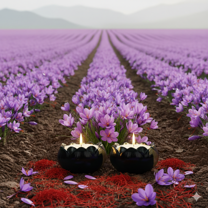 Kashmiri Zaffrani Kesar Candle | Lotus Set of 2