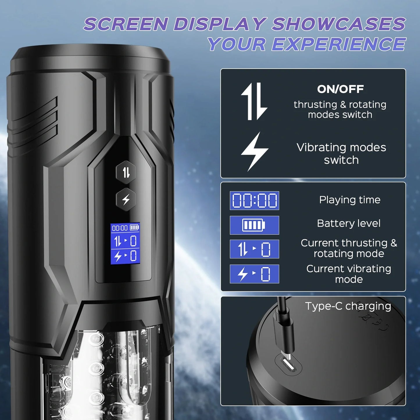 Onyx - Automatic Vibrating, Stroking & Rotating Male Masturbator