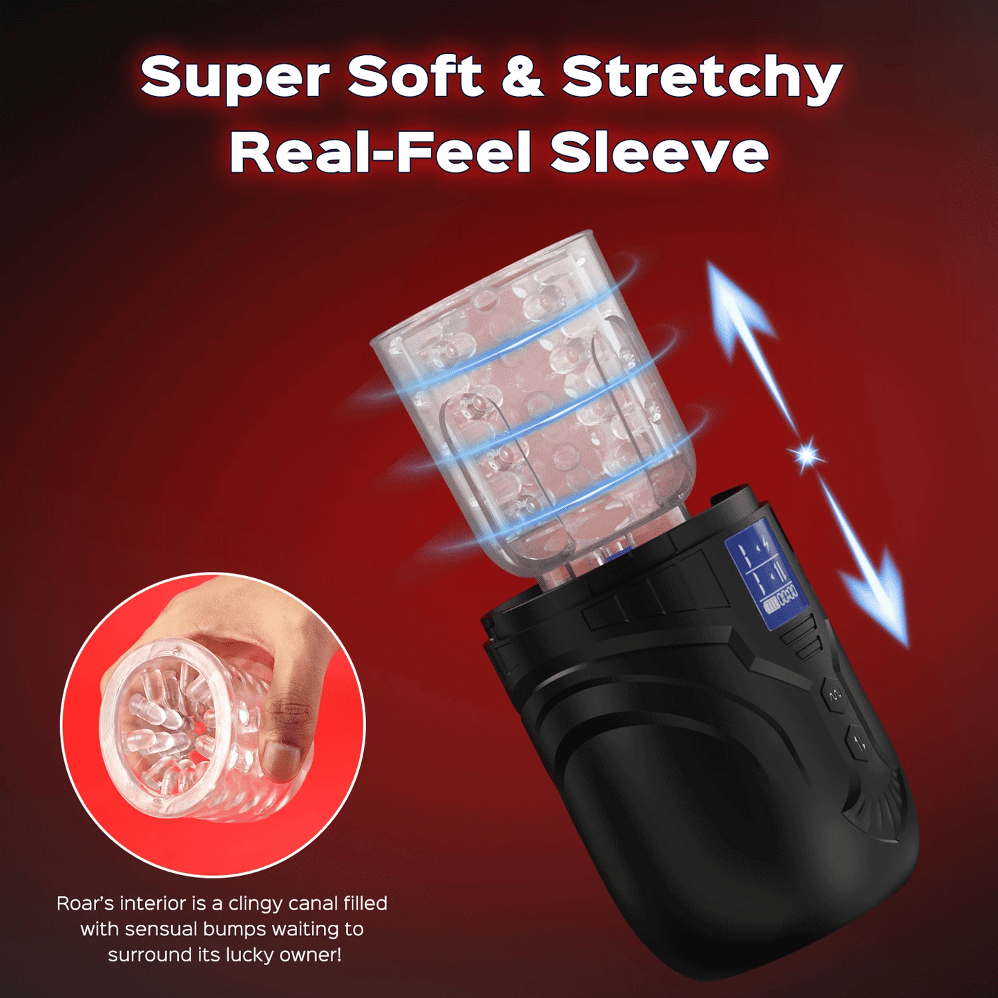 Roar - Vibrating Thrusting & Rotating Auto Stroker Male Masturbator with Suction Cup