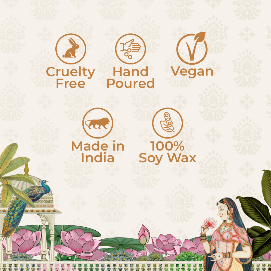 Kashmiri Zaffrani Kesar Candle | Lotus Set of 2