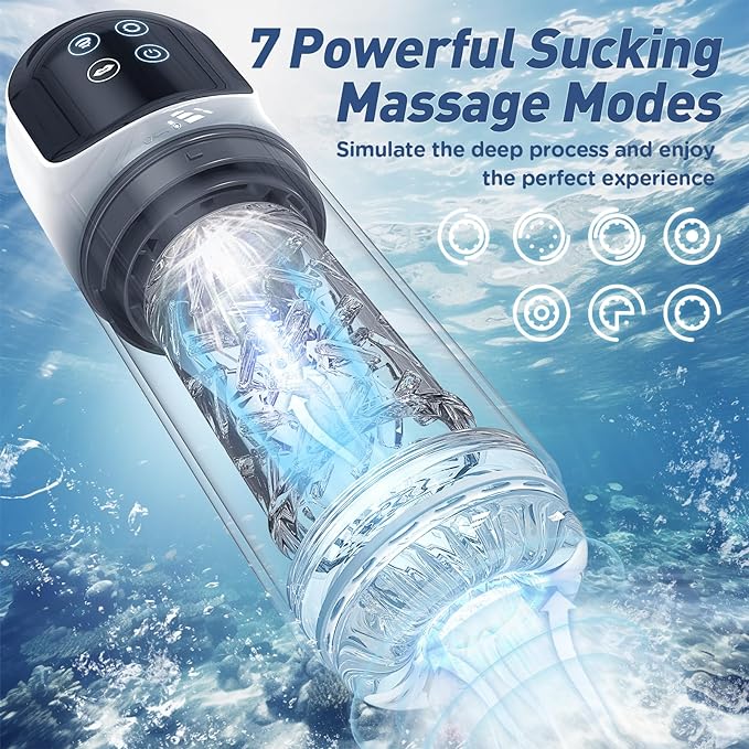 Cody - Automatic 4 Pump & 7 Sucking & 7 Rotating & 7 Licking & LCD Display Sex Machine Pocket Pussy Male Stroker Penis Pump