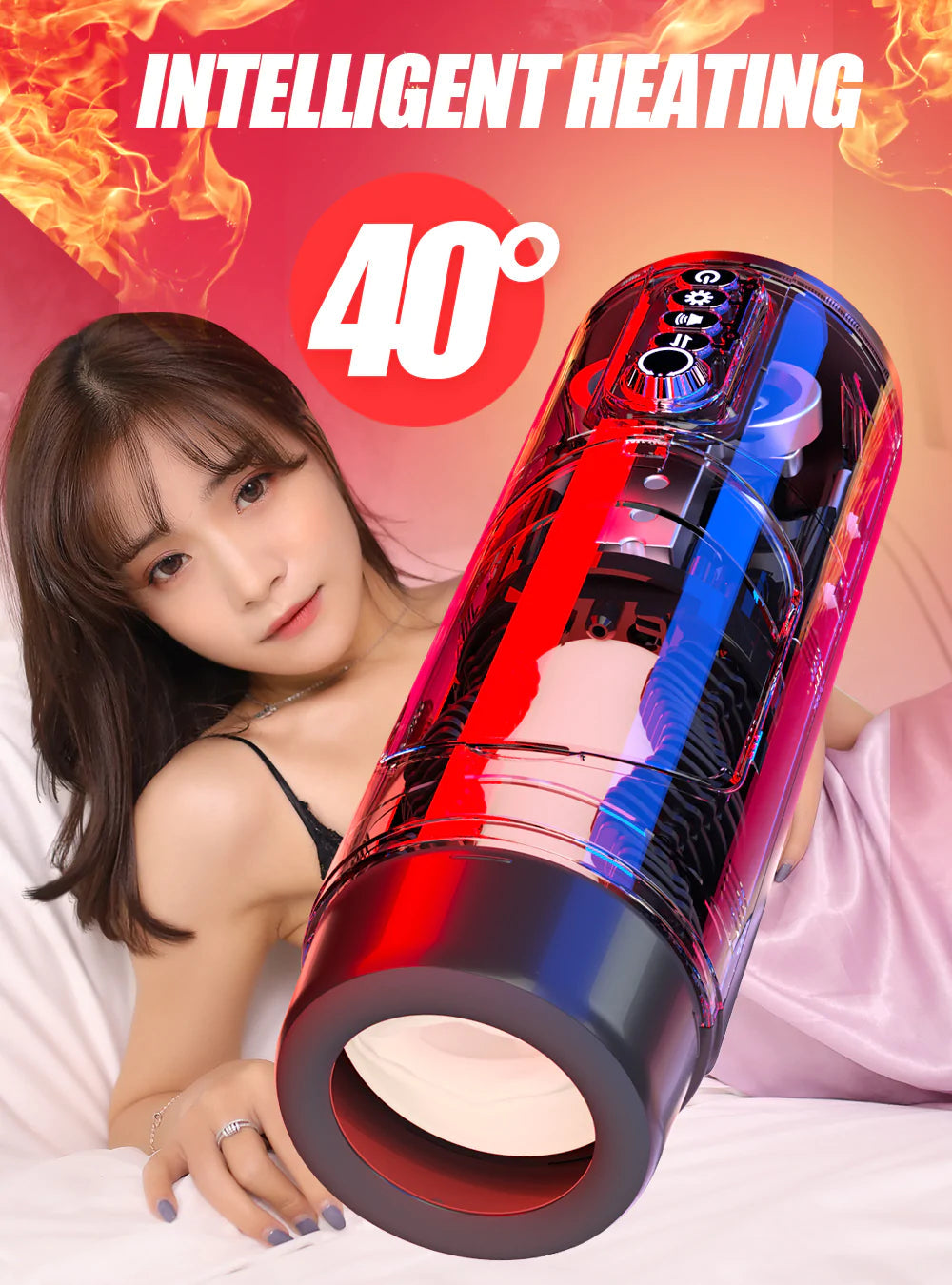 Adjustable Auto Thrusting Stroker Wriggling Heating Moaning Automatic Male  Masturbator - Warrior