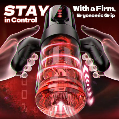 Hernandez - Thrusting, Rotating & Sucking Male Stroker with Detachable Handle