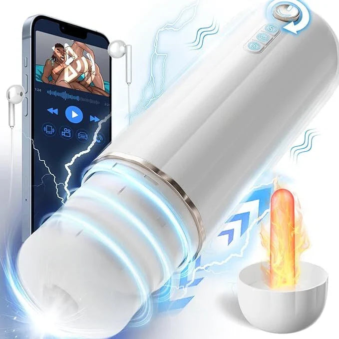 6 in 1 Automatic Male Masturbators Toys with CVT Thrusting Vibrating Stroker Cup